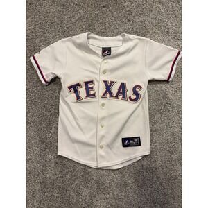 Majestic Texas Rangers Baseball Jersey Kids Small Josh Hamilton 32 White